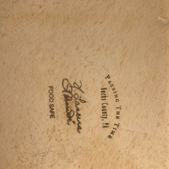 Signed Serving Tray Studio Art Pottery Handmade Stoneware Bucks Floral - Picture 2 of 7